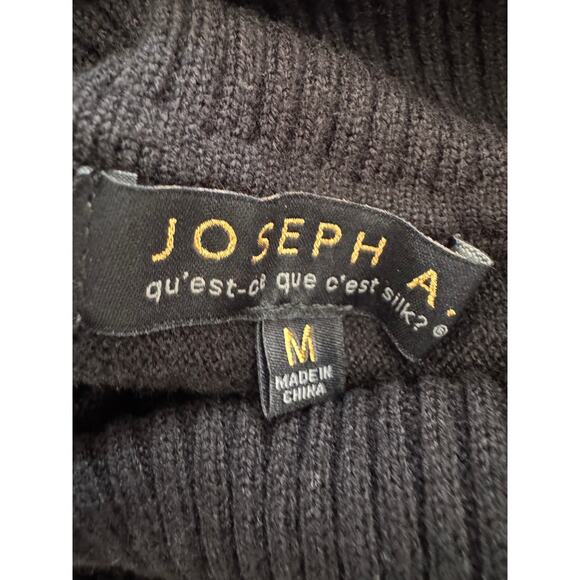NEW JOSEPH A. Black Turtleneck Pullover Poncho Sweater Size M - Picture 6 of 7